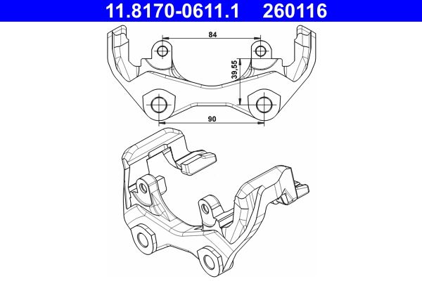 ATE 11.8170-0611.1 Bracket, brake caliper