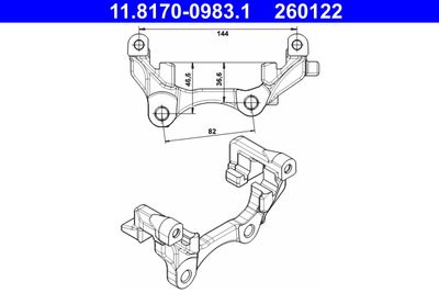 Bracket, brake caliper ATE 11.8170-0983.1
