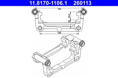 Bracket, brake caliper ATE 11.8170-1106.1