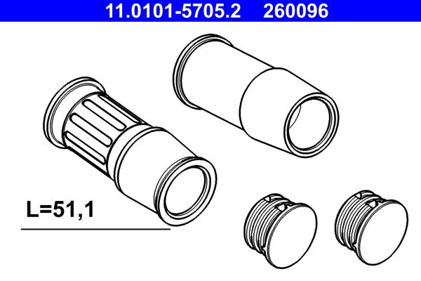 ATE 11.0101-5705.2 Guide Sleeve Kit, brake caliper