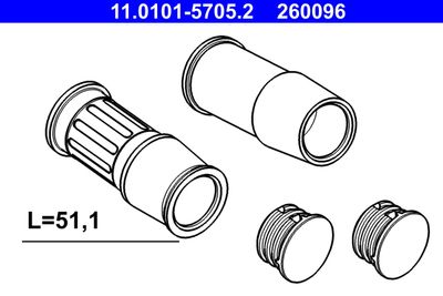 Guide Sleeve Kit, brake caliper ATE 11.0101-5705.2
