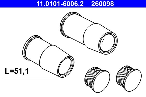 ATE 11.0101-6006.2 Guide Sleeve Kit, brake caliper