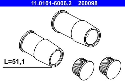 Guide Sleeve Kit, brake caliper ATE 11.0101-6006.2