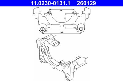 Bracket, brake caliper ATE 11.0230-0131.1