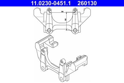 Bracket, brake caliper ATE 11.0230-0451.1