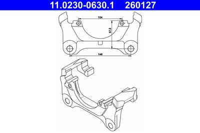 Bracket, brake caliper ATE 11.0230-0630.1