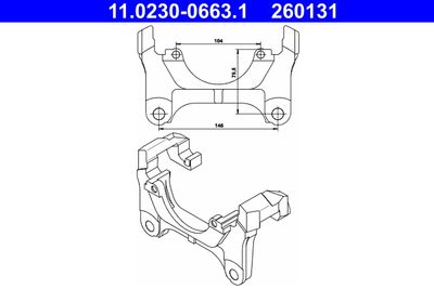 Bracket, brake caliper ATE 11.0230-0663.1