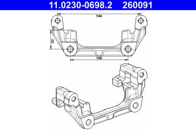 Bracket, brake caliper ATE 11.0230-0698.2