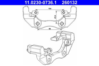 Bracket, brake caliper ATE 11.0230-0736.1