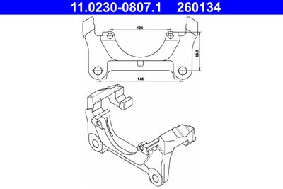 Bracket, brake caliper ATE 11.0230-0807.1