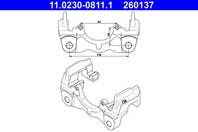 Bracket, brake caliper ATE 11.0230-0811.1
