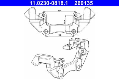 Bracket, brake caliper ATE 11.0230-0818.1