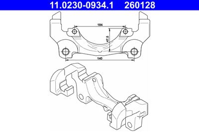 Bracket, brake caliper ATE 11.0230-0934.1