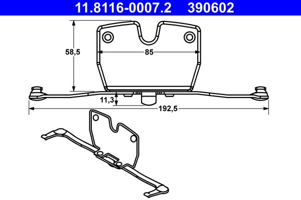 ATE 11.8116-0007.2 Spring, brake caliper