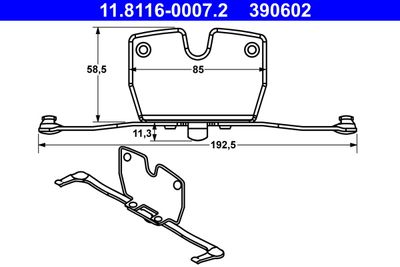 Spring, brake caliper ATE 11.8116-0007.2