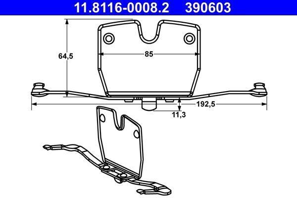 ATE 11.8116-0008.2 Spring, brake caliper