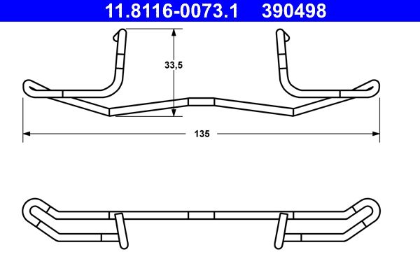 ATE 11.8116-0073.1 Spring, brake caliper