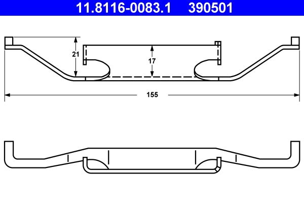 ATE 11.8116-0083.1 Spring, brake caliper