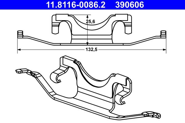 ATE 11.8116-0086.2 Spring, brake caliper