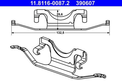 Spring, brake caliper ATE 11.8116-0087.2