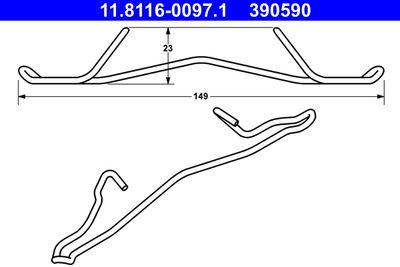Spring, brake caliper ATE 11.8116-0097.1