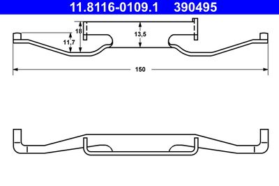 Spring, brake caliper ATE 11.8116-0109.1