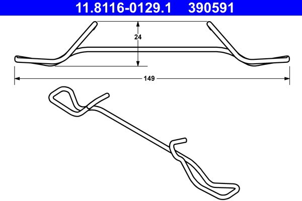 ATE 11.8116-0129.1 Spring, brake caliper