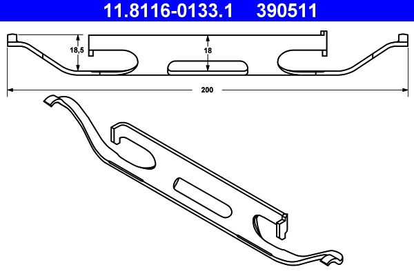 ATE 11.8116-0133.1 Spring, brake caliper