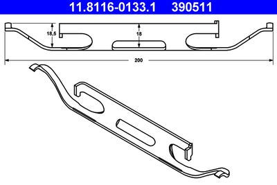 Spring, brake caliper ATE 11.8116-0133.1