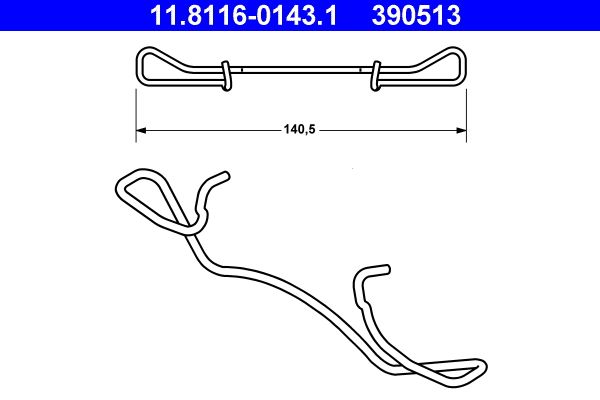 ATE 11.8116-0143.1 Spring, brake caliper