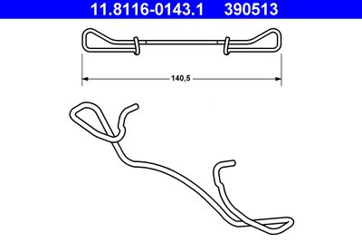 Spring, brake caliper ATE 11.8116-0143.1