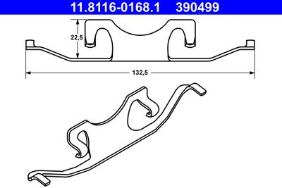Spring, brake caliper ATE 11.8116-0168.1