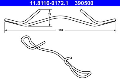 Spring, brake caliper ATE 11.8116-0172.1