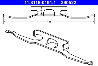 Spring, brake caliper ATE 11.8116-0191.1