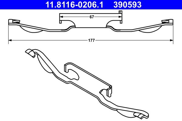 ATE 11.8116-0206.1 Spring, brake caliper
