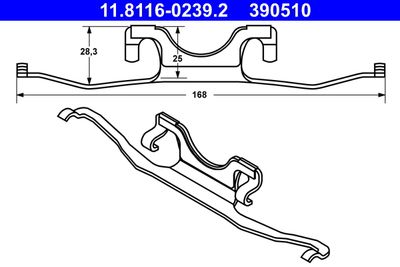 Spring, brake caliper ATE 11.8116-0239.2