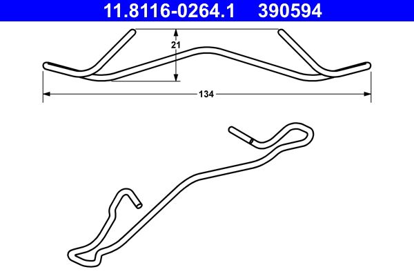 ATE 11.8116-0264.1 Spring, brake caliper