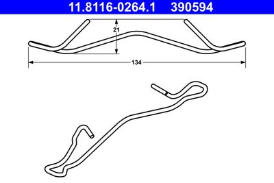 Spring, brake caliper ATE 11.8116-0264.1