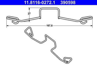 Spring, brake caliper ATE 11.8116-0272.1
