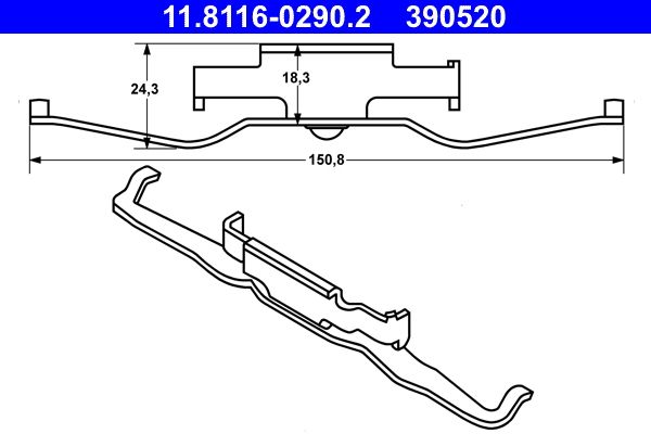 ATE 11.8116-0290.2 Spring, brake caliper