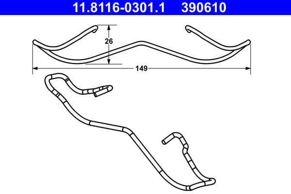 ATE 11.8116-0301.1 Spring, brake caliper