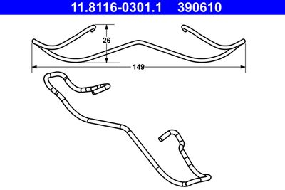Spring, brake caliper ATE 11.8116-0301.1