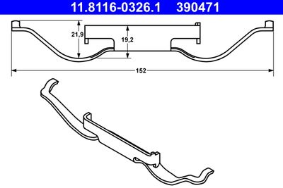 Spring, brake caliper ATE 11.8116-0326.1