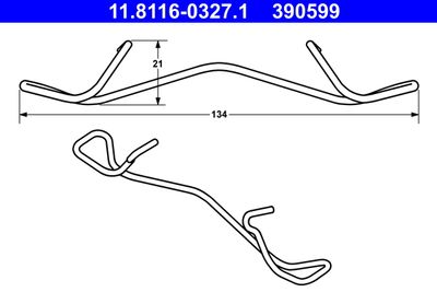 Spring, brake caliper ATE 11.8116-0327.1
