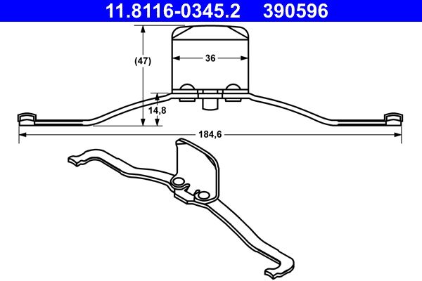 ATE 11.8116-0345.2 Spring, brake caliper