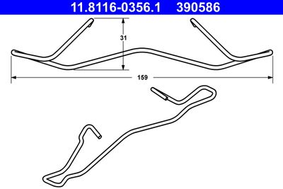 Spring, brake caliper ATE 11.8116-0356.1