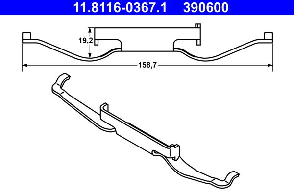 ATE 11.8116-0367.1 Spring, brake caliper