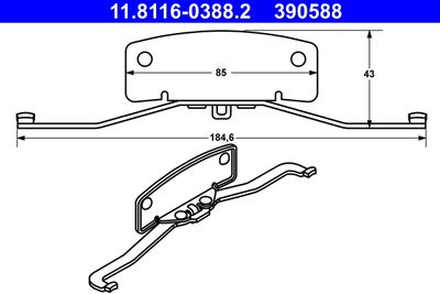 Spring, brake caliper ATE 11.8116-0388.2