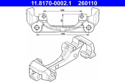 Bracket, brake caliper ATE 11.8170-0002.1