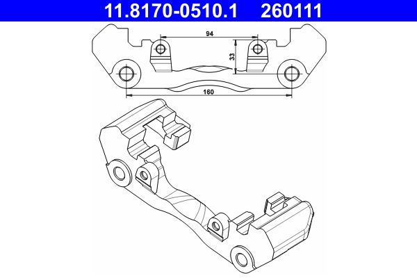 ATE 11.8170-0510.1 Bracket, brake caliper